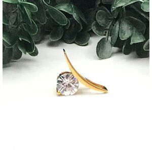 Gold Tone Pendant Cubic Zirconia gem